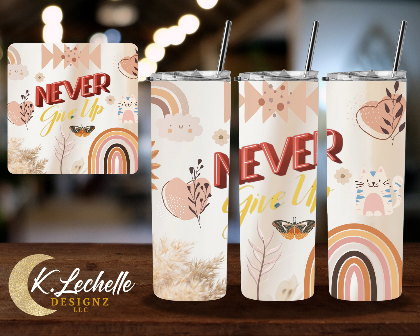 Never give up Stainless Steel Tumbler