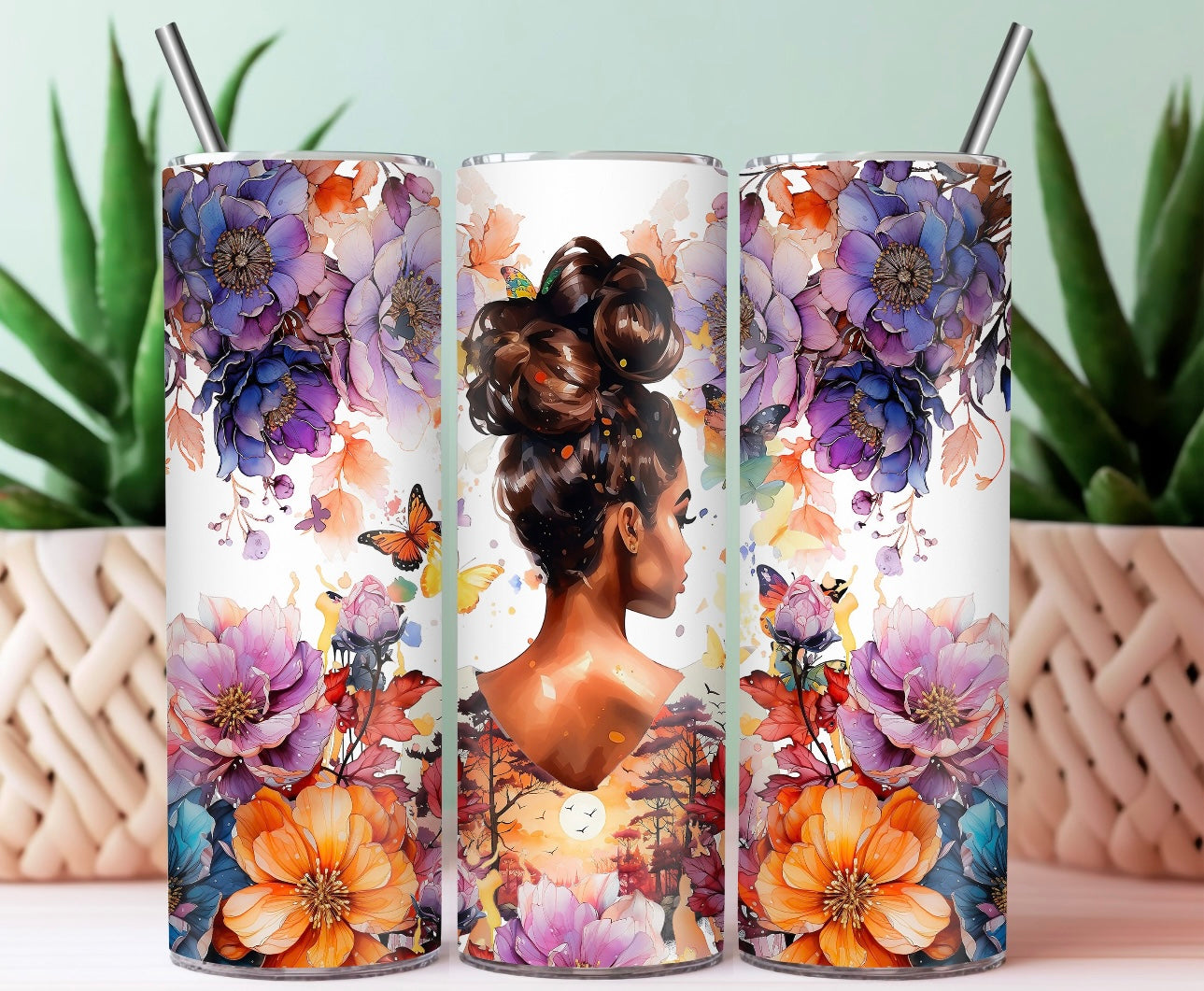 Butterfly Lady Stainless Steel Tumbler