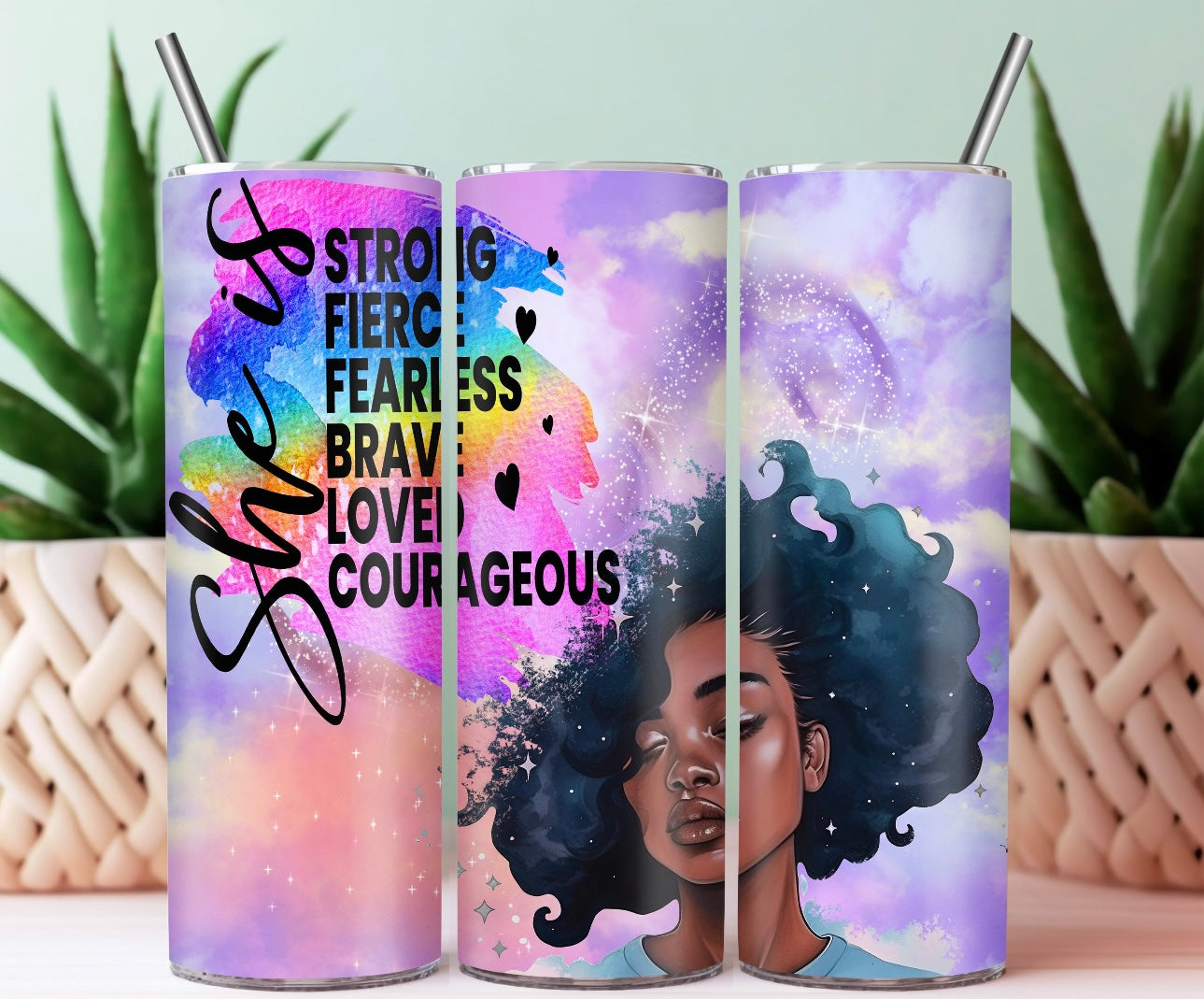 She Is Strong Stainless Steel Tumbler