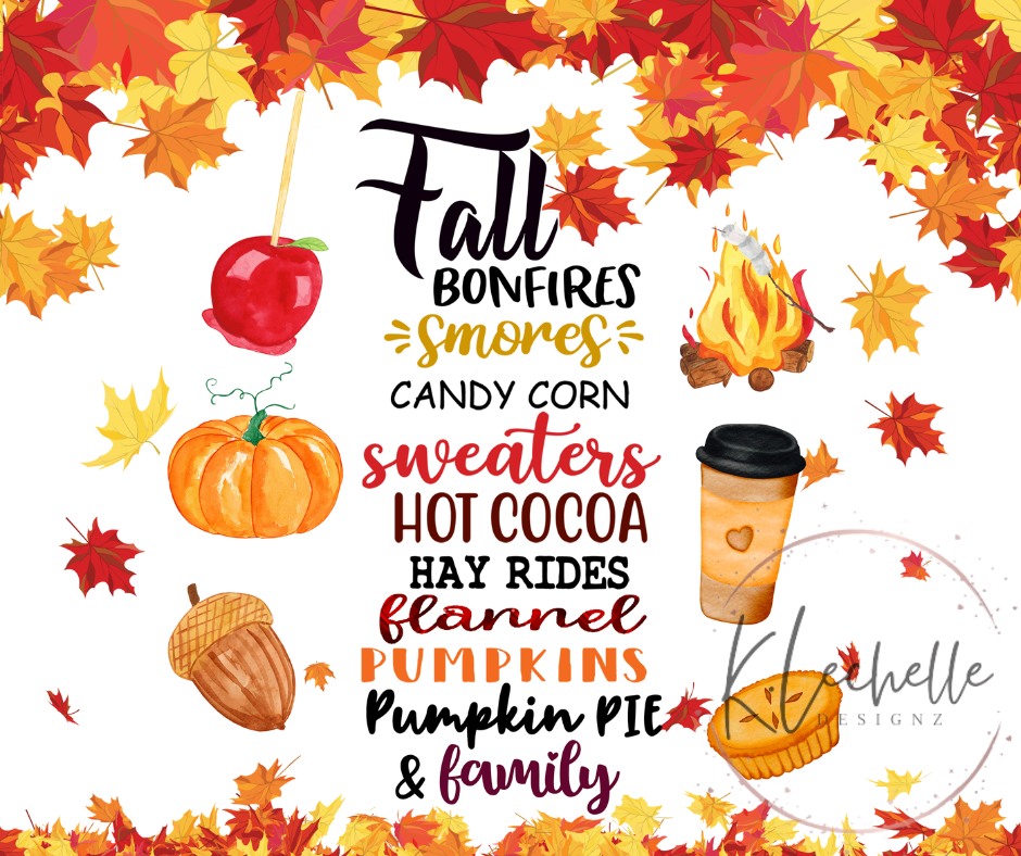 Fall Stainless Steel Skinny Tumbler