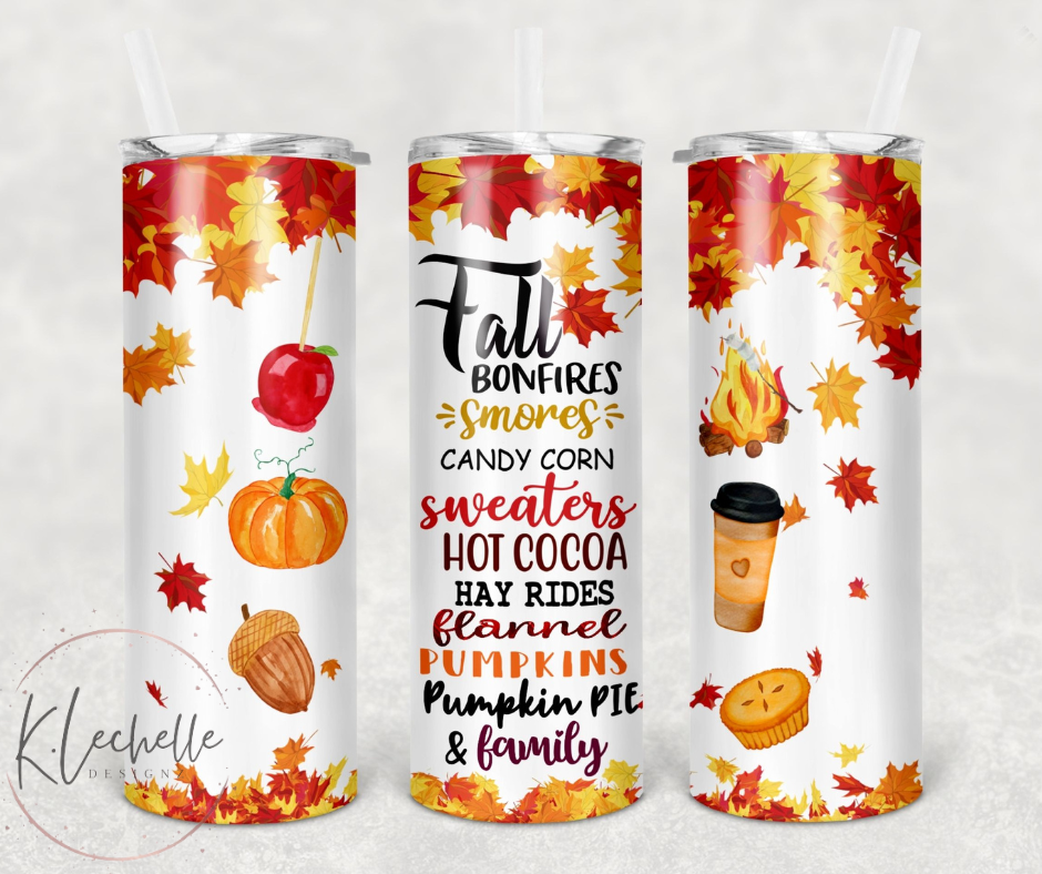 Fall Stainless Steel Skinny Tumbler