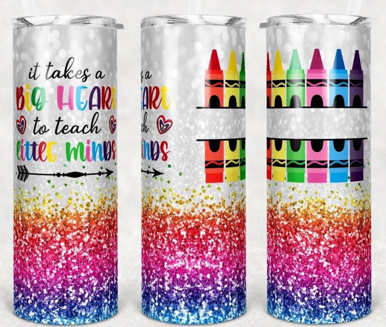 Teacher Crayon Stainless Steel Skinny Tumbler