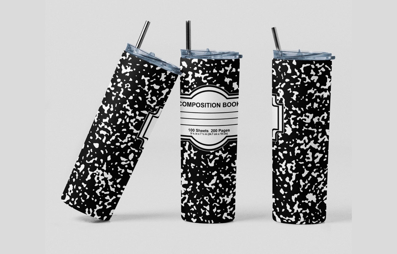 Composition Notebook Stainless Steel Skinny Tumbler