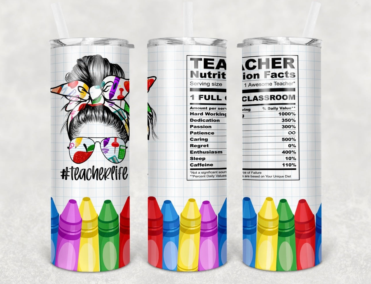 Teacher Life Stainless Steel Skinny Tumbler