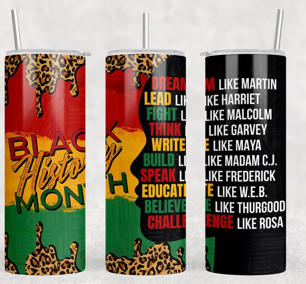 Black History Stainless Steel Skinny Tumbler